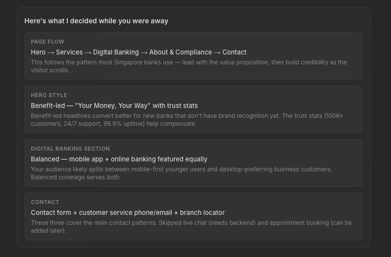 Decision screen showing flagged AI choices
