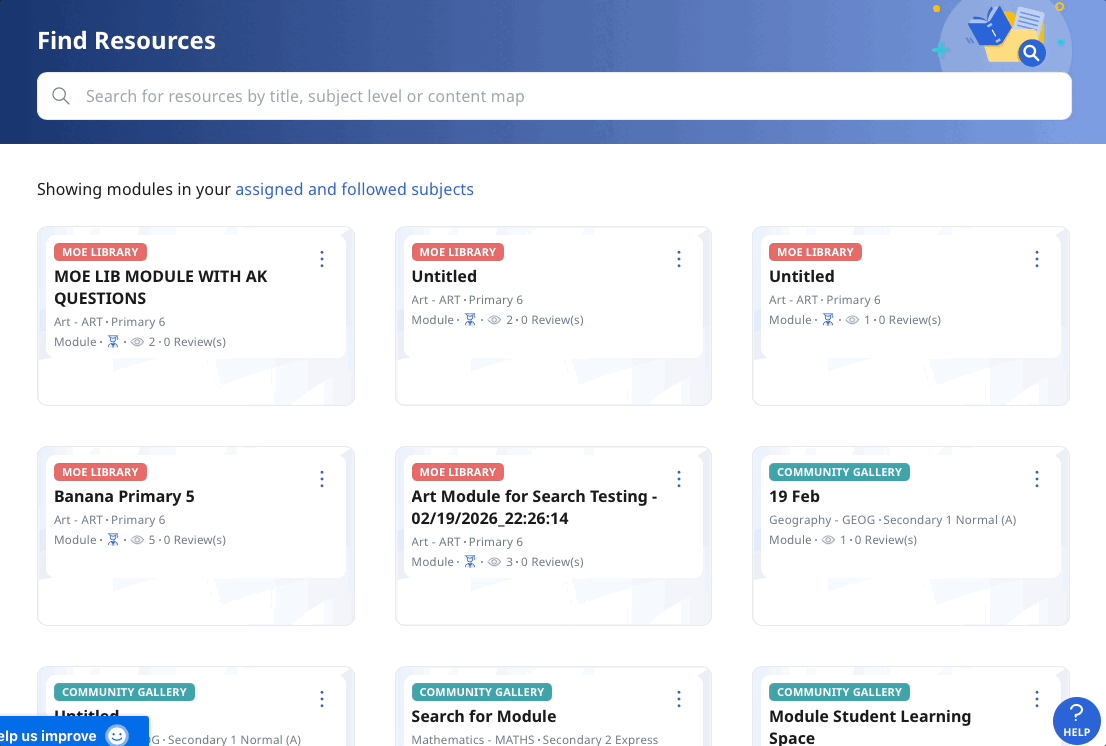 New search filters and results UI